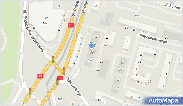 Szczecin, Lewandowskiego Stefana, 26, mapa Szczecina