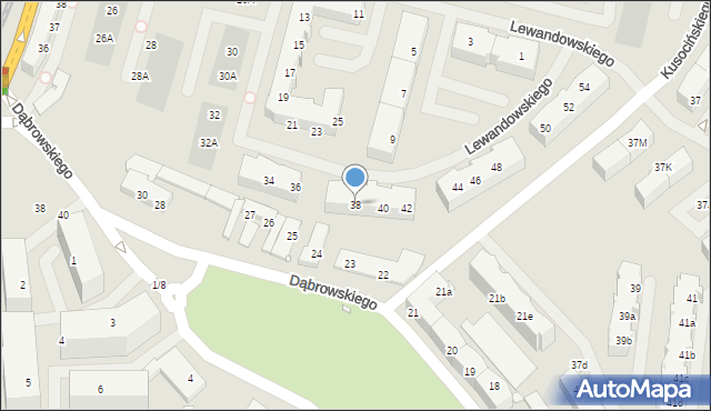 Szczecin, Lewandowskiego Stefana, 38, mapa Szczecina