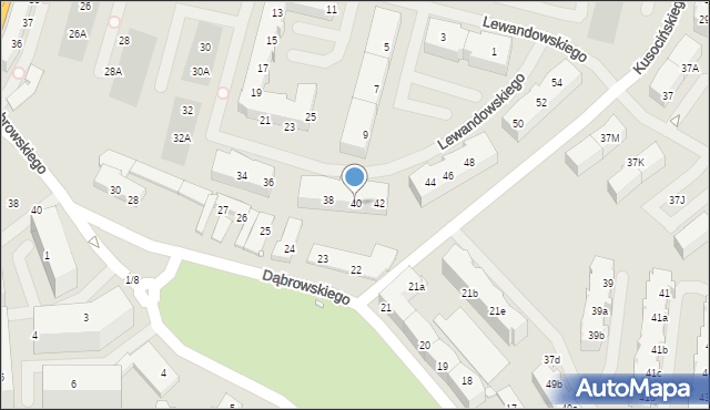 Szczecin, Lewandowskiego Stefana, 40, mapa Szczecina