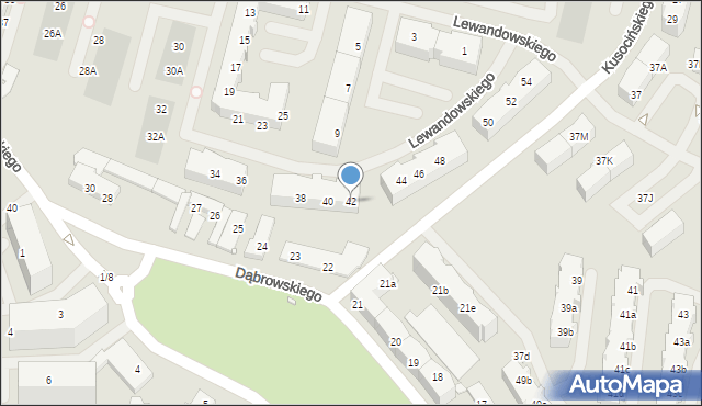 Szczecin, Lewandowskiego Stefana, 42, mapa Szczecina