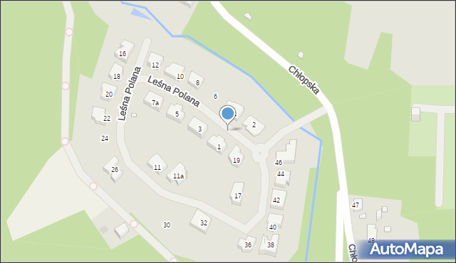 Szczecin, Leśna Polana, 1b, mapa Szczecina