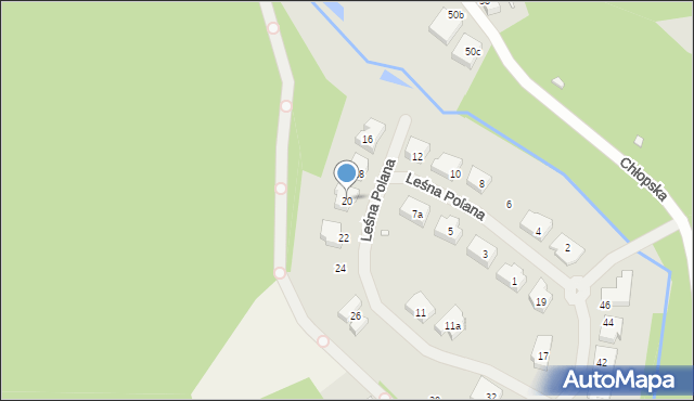 Szczecin, Leśna Polana, 20, mapa Szczecina