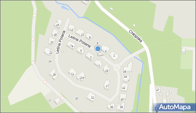 Szczecin, Leśna Polana, 3a, mapa Szczecina