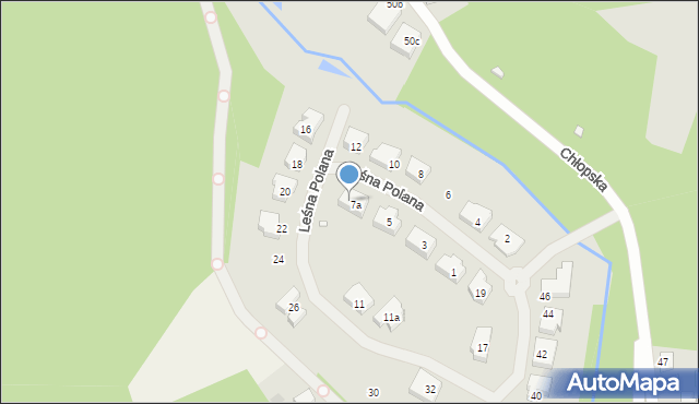 Szczecin, Leśna Polana, 7b, mapa Szczecina