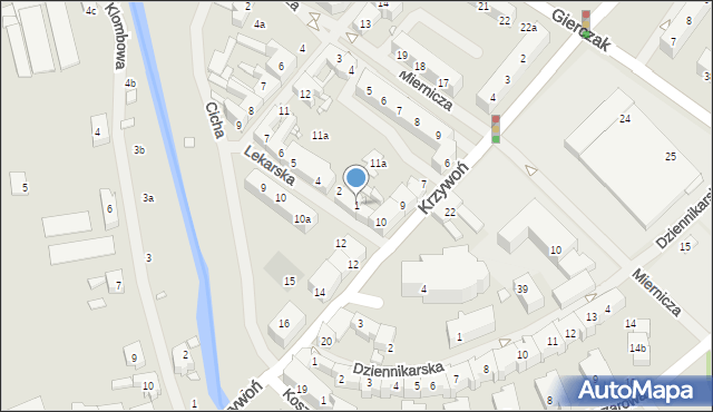 Szczecin, Lekarska, 1, mapa Szczecina