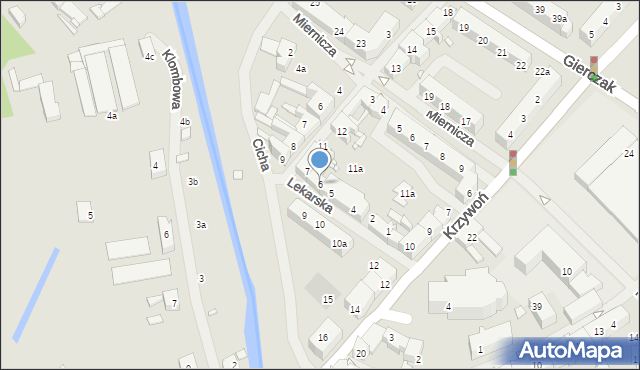 Szczecin, Lekarska, 6, mapa Szczecina