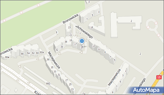 Szczecin, Ledóchowskiego Antoniego, 15, mapa Szczecina