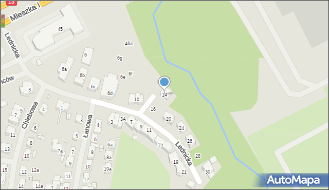 Szczecin, Lednicka, 14, mapa Szczecina