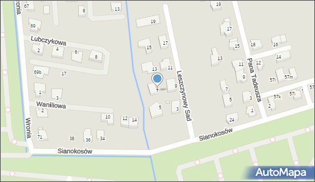 Szczecin, Leszczynowy Sad, 7, mapa Szczecina