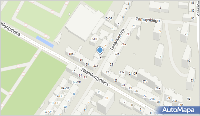 Szczecin, Lenartowicza Teofila Aleksandra, 1a, mapa Szczecina