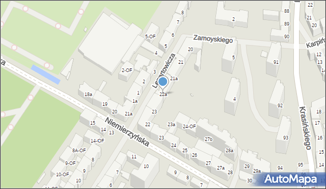 Szczecin, Lenartowicza Teofila Aleksandra, 22a, mapa Szczecina