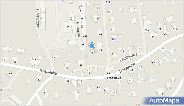 Szczecinek, Letniskowa, 26, mapa Szczecinek