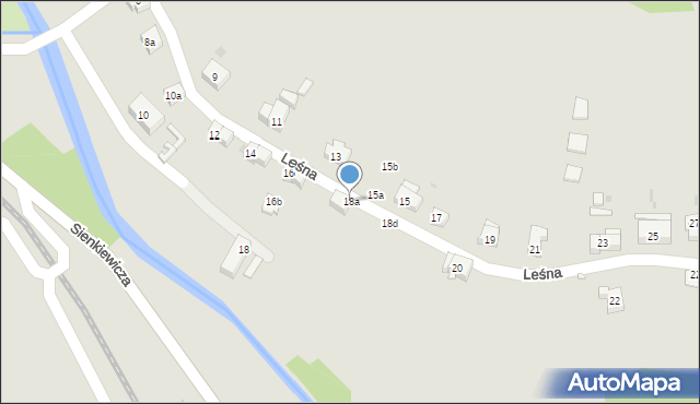 Szczytna, Leśna, 18a, mapa Szczytna