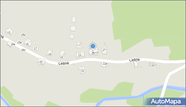 Szczytna, Leśna, 25, mapa Szczytna