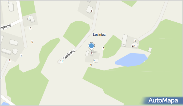 Szemud, Lesiniec, 1, mapa Szemud