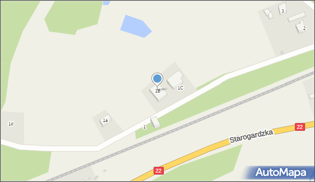 Szpęgawsk, Leśna, 1B, mapa Szpęgawsk