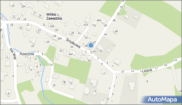 Tarnowiec, Leśna, 1, mapa Tarnowiec