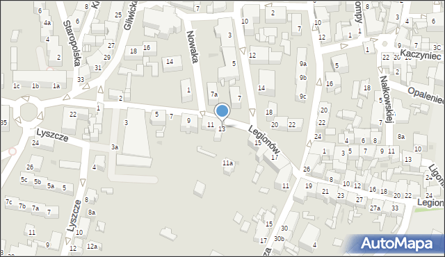 Tarnowskie Góry, Legionów, 13, mapa Tarnowskie Góry