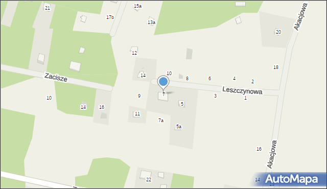 Tleń, Leszczynowa, 7, mapa Tleń