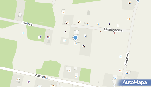 Tleń, Leszczynowa, 7a, mapa Tleń