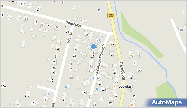 Tomaszów Lubelski, Legionów Polskich, 19, mapa Tomaszów Lubelski