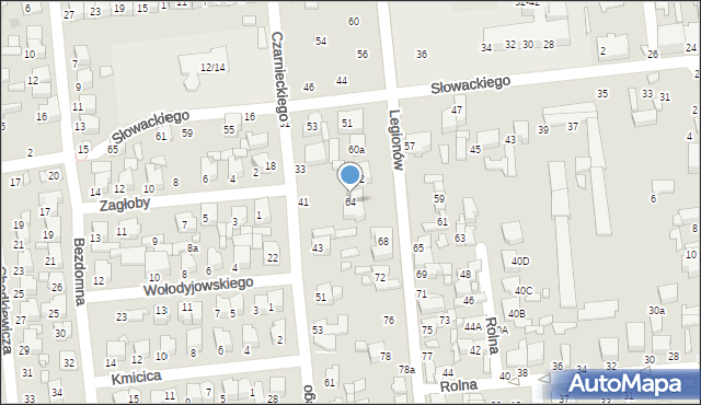 Tomaszów Mazowiecki, Legionów, 64, mapa Tomaszów Mazowiecki