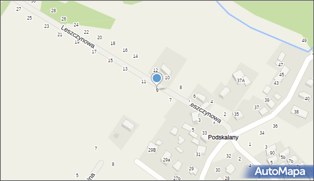 Tomaszowice, Leszczynowa, 9, mapa Tomaszowice