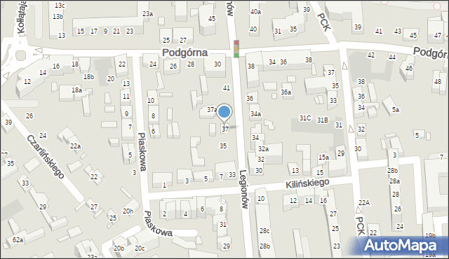 Toruń, Legionów, 37, mapa Torunia