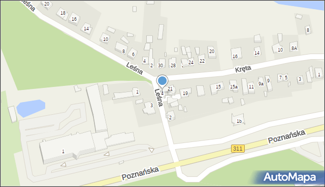 Trzebaw, Leśna, 4, mapa Trzebaw