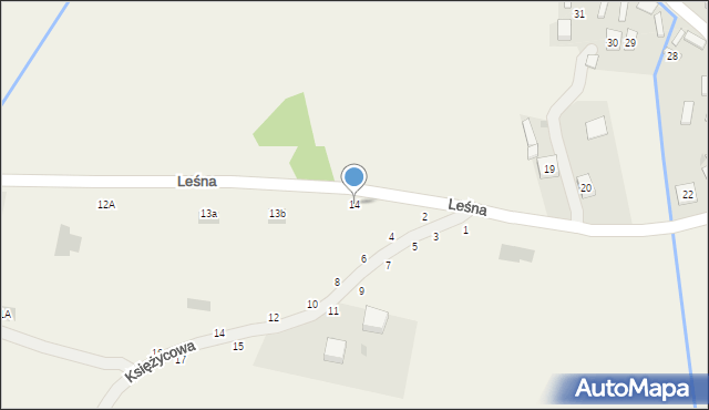 Trzeboś, Leśna, 14, mapa Trzeboś