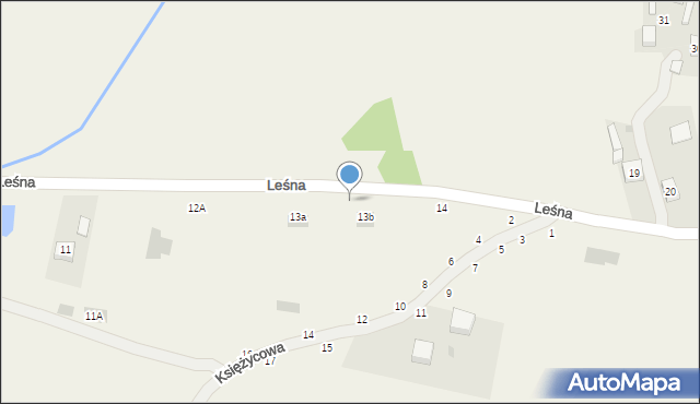 Trzeboś, Leśna, 14A, mapa Trzeboś