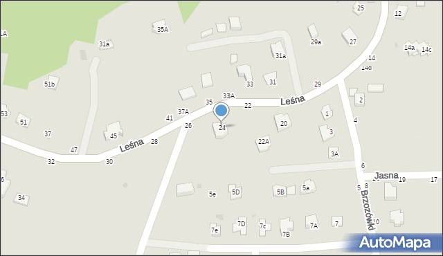 Tuchów, Leśna, 24, mapa Tuchów