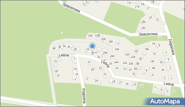 Turawa, Leśna, 22, mapa Turawa