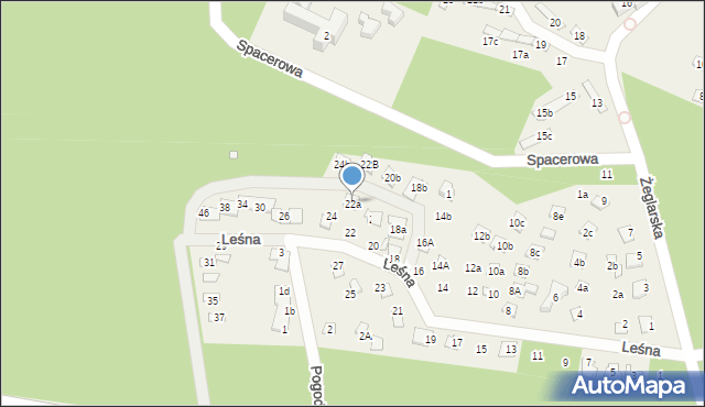 Turawa, Leśna, 22a, mapa Turawa