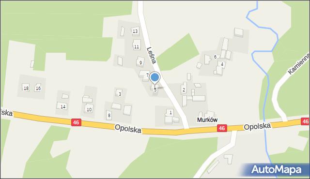 Turza, Leśna, 5, mapa Turza