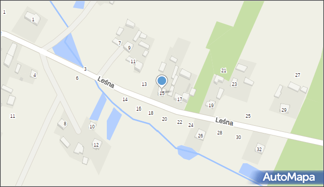 Twarda, Leśna, 15, mapa Twarda