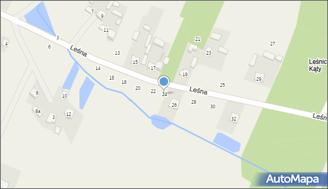 Twarda, Leśna, 24, mapa Twarda