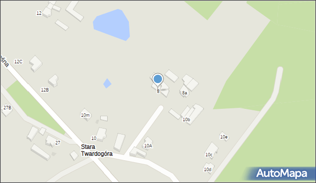 Twardogóra, Leśna, 8, mapa Twardogóra