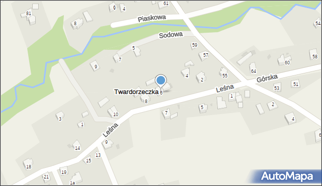 Twardorzeczka, Leśna, 6, mapa Twardorzeczka