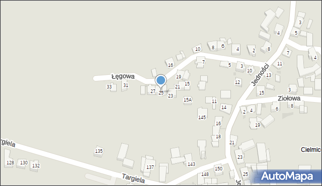 Tychy, Łęgowa, 25, mapa Tychów