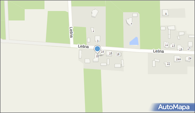 Ugniewo, Leśna, 12, mapa Ugniewo