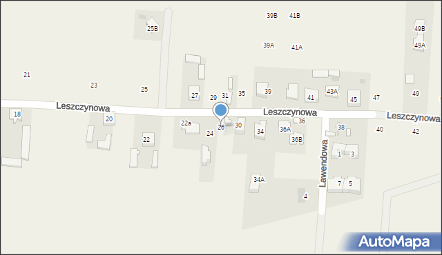 Umiastów, Leszczynowa, 26, mapa Umiastów