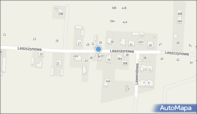 Umiastów, Leszczynowa, 30, mapa Umiastów