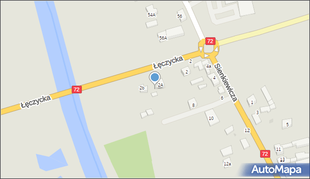 Uniejów, Łęczycka, 2c, mapa Uniejów