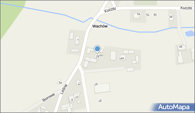 Wachów, Leśna, 14, mapa Wachów