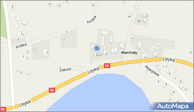 Warchały, Leyka Fryderyka, 5, mapa Warchały