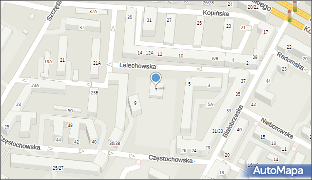 Warszawa, Lelechowska, 7, mapa Warszawy
