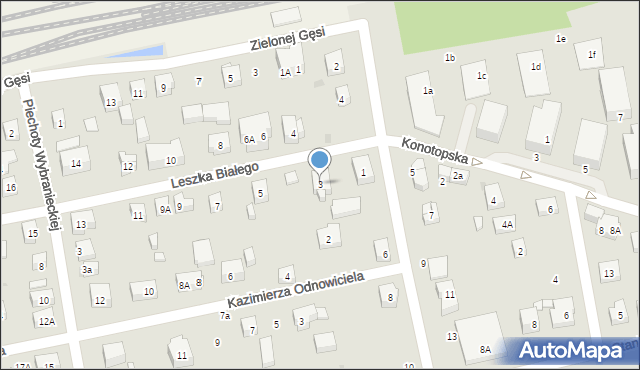 Warszawa, Leszka Białego, 3, mapa Warszawy