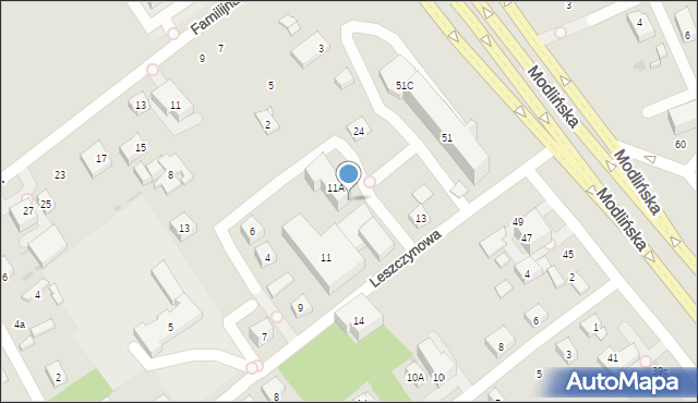 Warszawa, Leszczynowa, 11B, mapa Warszawy