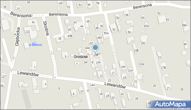 Warszawa, Lewandów, 13B, mapa Warszawy